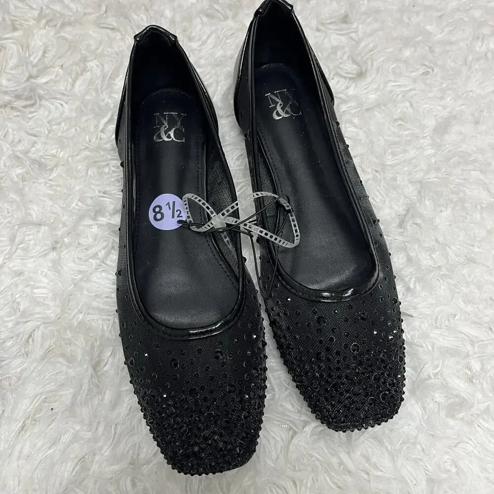 New York & Company Priya Ballet Flats black size US 8.5, style# NYC-W24-109